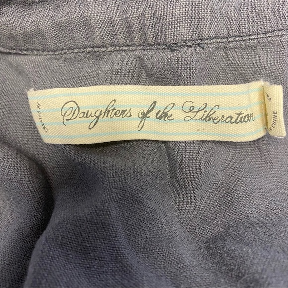 Anthropologie Daughters of the Liberation Gray Linen Blend Waterfall Jacket M - Picture 3 of 7